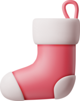 3d Noël stockage, rouge chaussette png