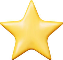 3D Glossy Yellow Star png