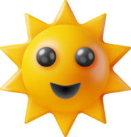 3d sole emoji icona png