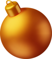 3D Gold Christmas Ball with Golden Clamp png