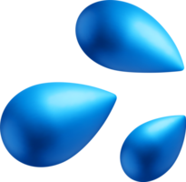 3d Blau Wasser fallen Symbol png