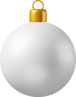 3d blanc Noël Balle avec d'or serrer png