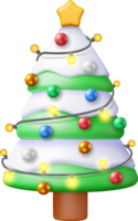 3D Christmas Tree Decorated png