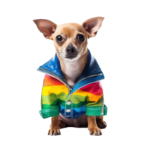 AI generated Fashion dog portrait isolated on white background, created with generative AI png