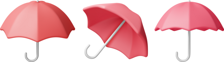 3d classique rouge parapluie ensemble png