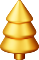 3D Abstract Christmas Tree in Gold png