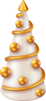 3D Christmas Tree with Gold Spiral and Balls png