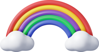 3d Cartoon Rainbow in Cloud png