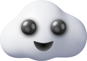 3D White Cloud Emoji png