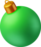 3D Green Christmas Ball with Golden Clamp png