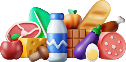 3D Collection of Fresh Products png