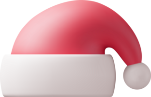 3D Red Santa Claus Hat png