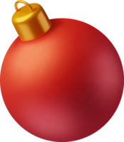 3D Red Christmas Ball with Golden Clamp png