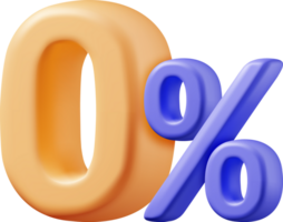 3D Realistic Zero Percent Sign Icon png