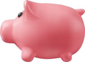 3D Render Plastic Piggy Bank for Money png