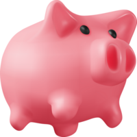 3D Render Plastic Piggy Bank for Money png