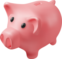 3D Render Plastic Piggy Bank for Money png