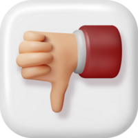 3D Thumbs Down Hand Gesture png