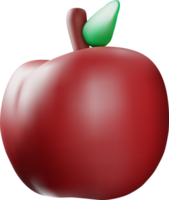 3d rosso Mela frutta png