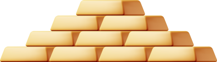 3d golden Bar Backstein png