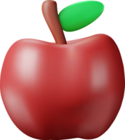 3d röd äpple frukt png