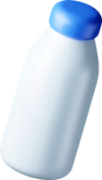 3D Glass Bottle with Milk png