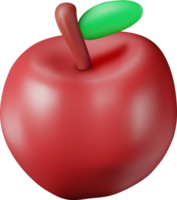 3d rouge Pomme fruit png