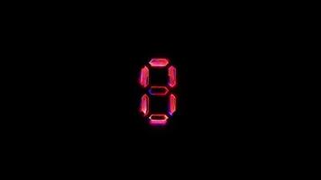 Numbe Eight glow pink neon abstract lightning glitch text video