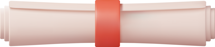 3D Diploma Paper Scroll png