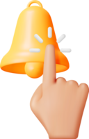 3D Finger Click the Bell Subscribe png