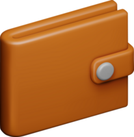 3D Brown Leather Wallet png