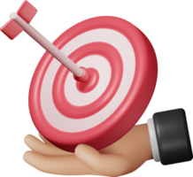 3D Target with Arrow in Center Icon png