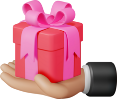 3D Gift Box in Hand png