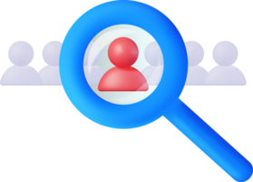 3D Magnifying Glass Chooses Red Unique Avatar png