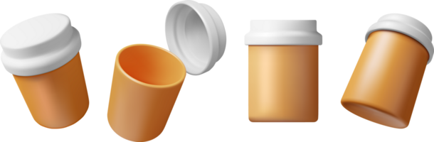 3D Plastic Pill Bottles png