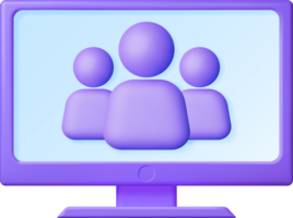 3D Simple Group User Icon in Computer png