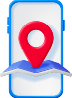 3D Location Map Pin in Smartphone png