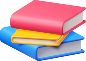 3D Stack of Closed Books png