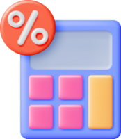 3d moderno calculadora con porcentaje firmar png