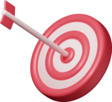 3D Target with Arrow in Center Icon png