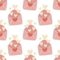 Love letters seamless romantic pattern vector