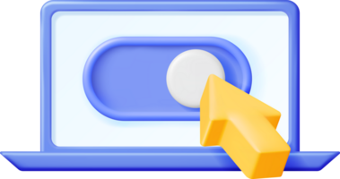 3D Mouse Cursor and Switch Button in Computer png