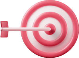 3D Target with Arrow in Center Icon png