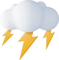 3D Cloud with Lightning Icon png