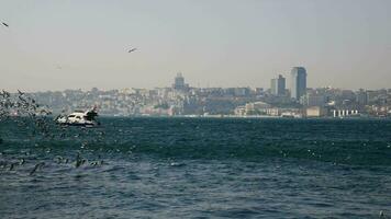 kalkoen Istanbul 18 juli 2023. vervoer veerboot in de Bosporus. veerboot draagt passagiers video