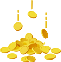 3D Gold Coin Rain png