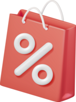 3d compras saco com por cento placa png