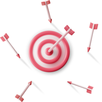 3D Target with Arrow in Center Icon png