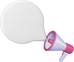 3D Megaphone with Blank Bubble Chat png