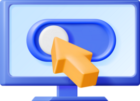 3D Mouse Cursor and Switch Button in Computer png